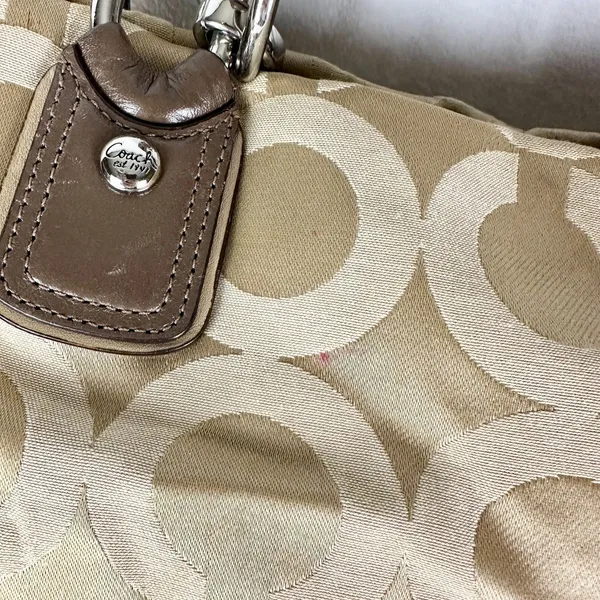Coach Kristen Signature Op Art Hobo Purse Sateen Zip Top - Image 11