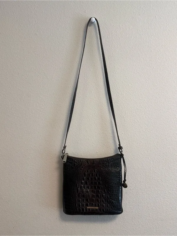 Brahmin Katie Crossbody Bag in Chocolate Melbourne Croc-Embossed Leather - Image 6