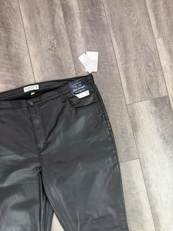 Abercrombie Black Leather Pants - Image 4