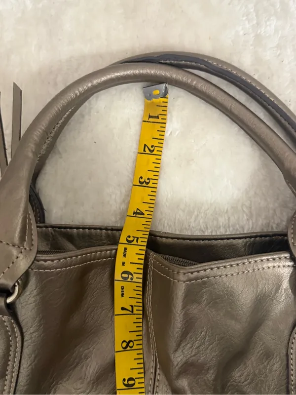 Mondani Metallic Pewter Hobo with Silver Accents Shoulder Bag Large - Image 8