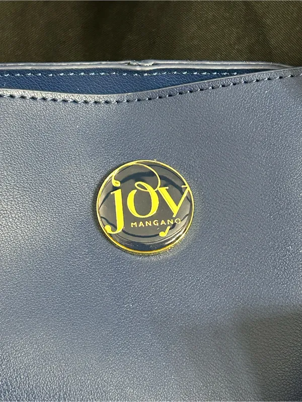 Joy Mangano Leather Structured RFID Navy Blue Tote Bag Women’s Tote NWT - Image 3