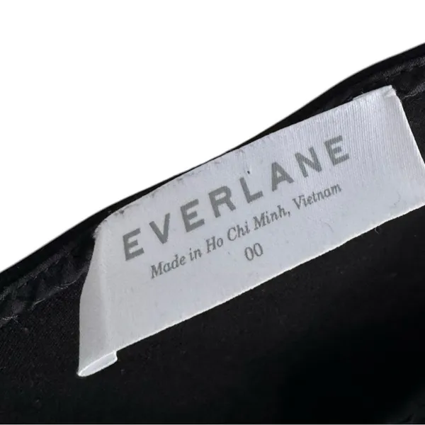 Everlane The‎ Deep V-Neck A-Line Mini 00 Black Dress - Image 7