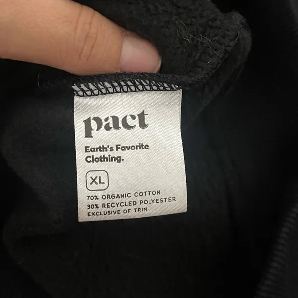 Women’s Pact Courtside V-Neck Sweatshirt Black Size XL - Image 9