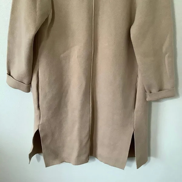 Chic‎ Wish Tan Minimalist Chic Normcore Cozycore Slouchy Open Front Cardigan OS - Image 7