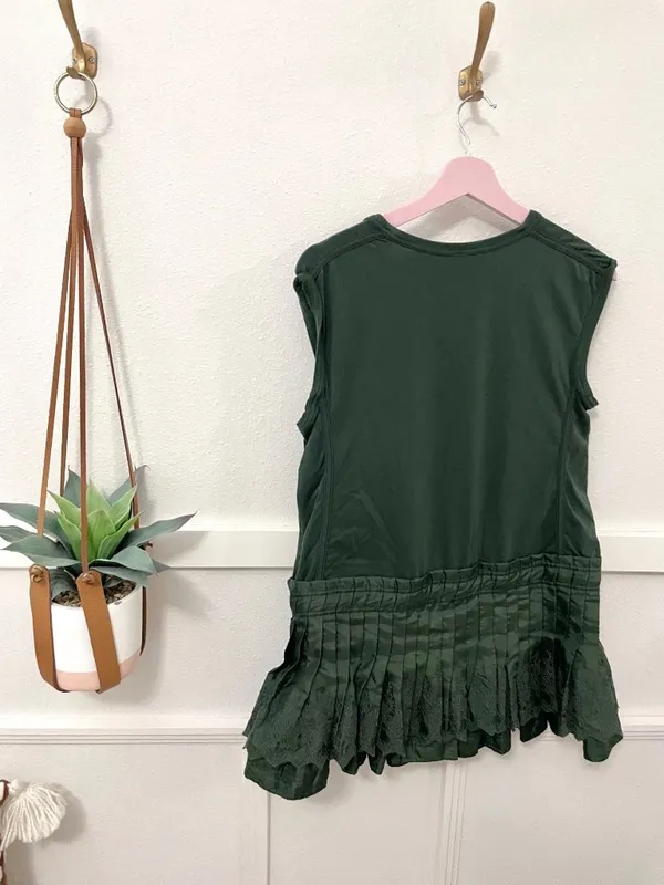Daily Practice by Anthropologie Moss Green Drop Waist Mini Dress Size S Sporty - Image 6