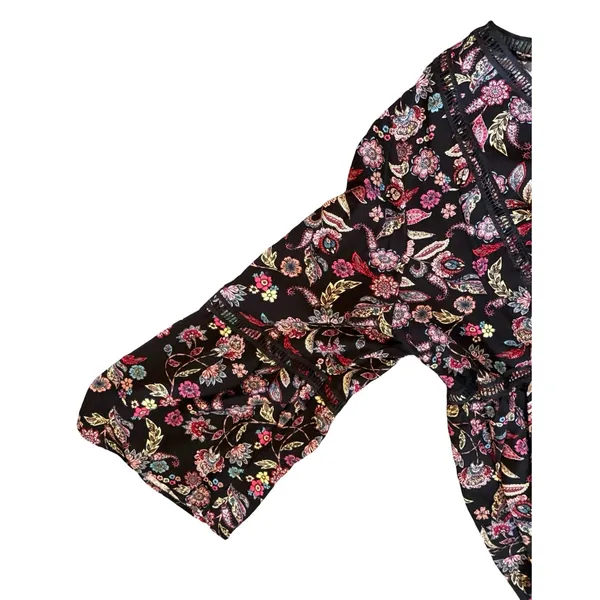 Avenue Top Womens Plus Size 5X Black Floral Boho Bell Sleeve Size 30 / 32 NWT - Image 6