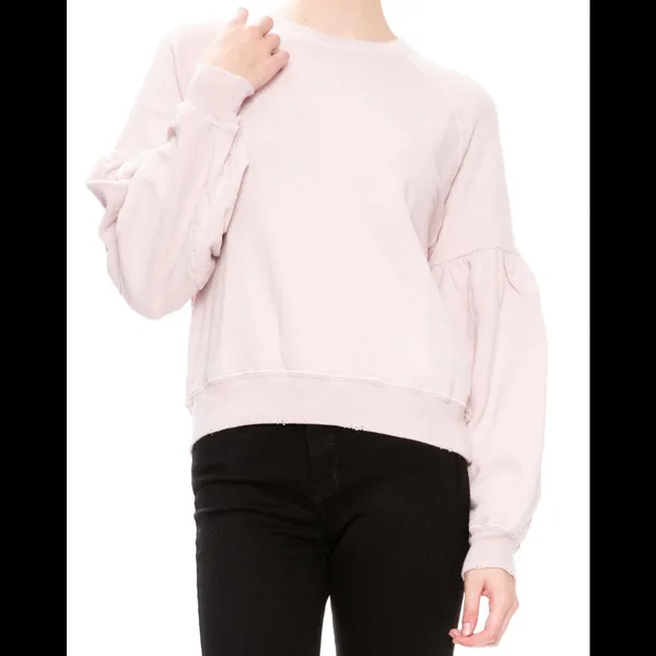 The Great Rose Water Bishop Sleeve Distressed Sweatshirt Size 2 - Image 2