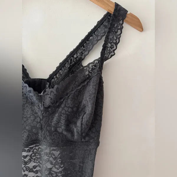 Aerie Charcoal Gray Lace Bodysuit‎ - Image 2