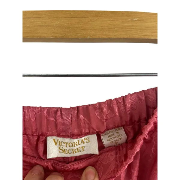 Vtg Victoria’s Secret Cami Tank Top Shorts Set Small Gold Label Pink Festival - Image 7