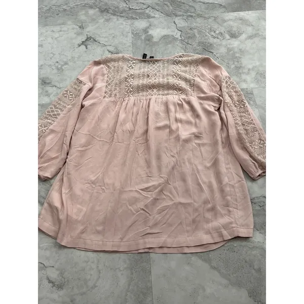 ELLA MOSS For Pea in the Pod Lace‎ Top Shirt Pink Womens Maternity Large L Blush - Image 2