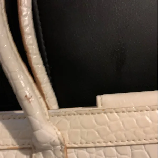Preloved Liz Claiborne vintage 90’s faux leather‎ cream purse - Image 6