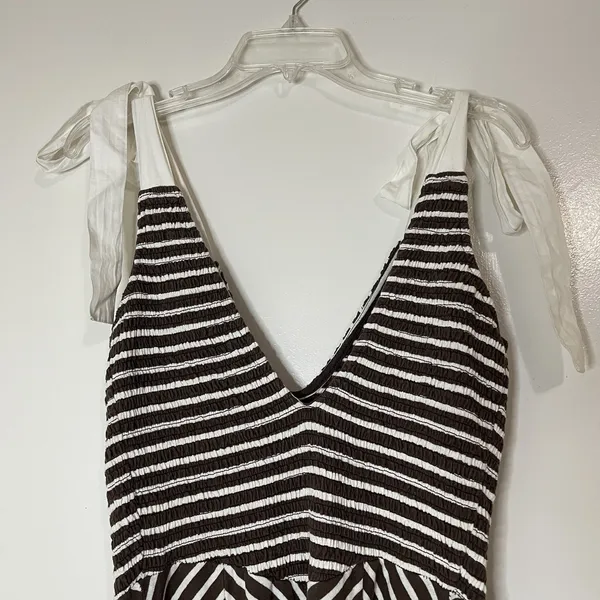 FREE PEOPLE x free-est Cecelia Midi Dress striped brown size Medium - Image 7