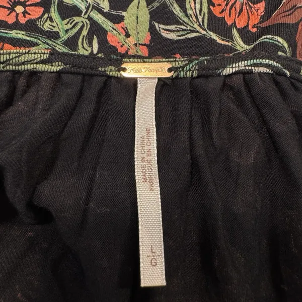 Free People Floral Babydoll Long Sleeve Top Sz L Red Whimsigoth Fairy Grunge Y2K - Image 5