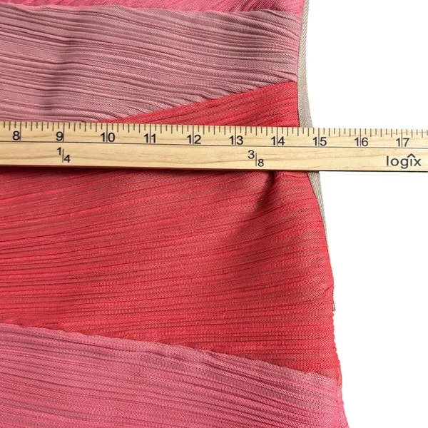 BCBGMAXAZRIA Womens One Shoulder Dress‎ Pink Ombre Pleated Party Dress Large - Image 7
