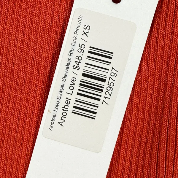 Another‎ Love Sawyer Sleeveless Rib Tank Pimento Red Orange Square Neck XS NEW - Image 5