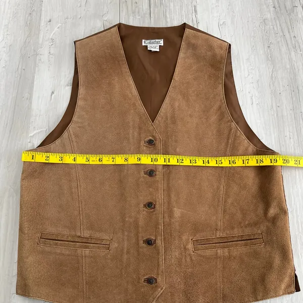 Gallagher Vintage Brown Genuine Leather Vest Medium Women’s Western Boho Biker - Image 8
