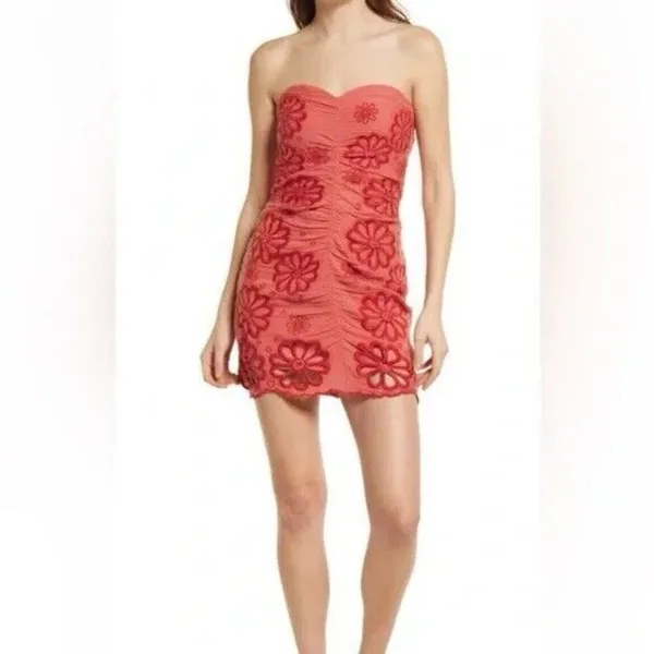 NWT Free People Sizzle Strapless Cotton Minidress - Size‎ L - Image 4