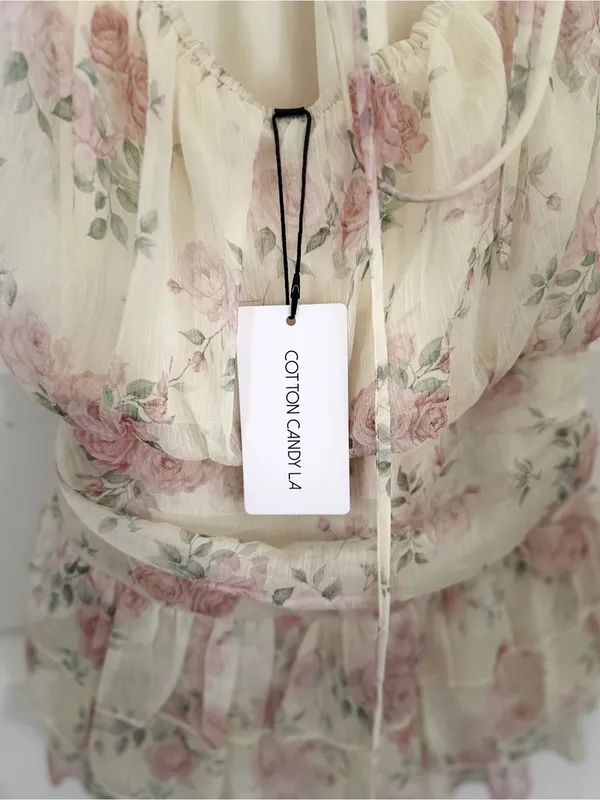 NWT Cotton Candy LA Addie Mini Dress - Butter Floral XS - Image 3