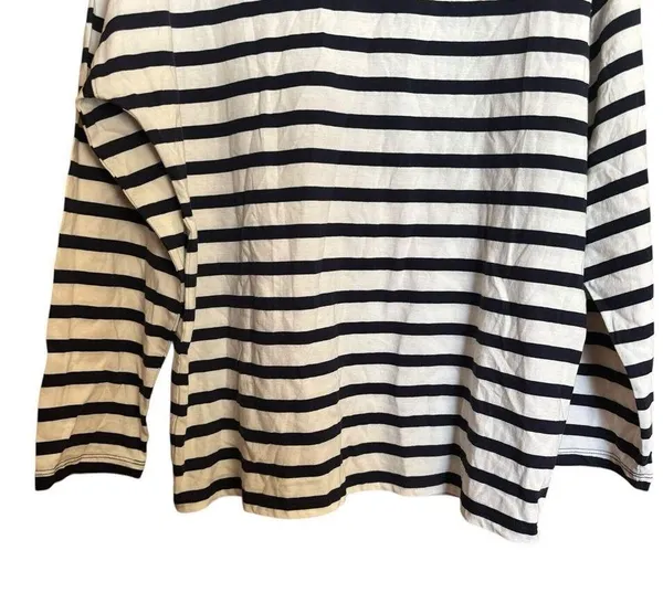 J Crew Top Womens Medium Multicolor Nautical Stripe Cotton Blouse - Image 4
