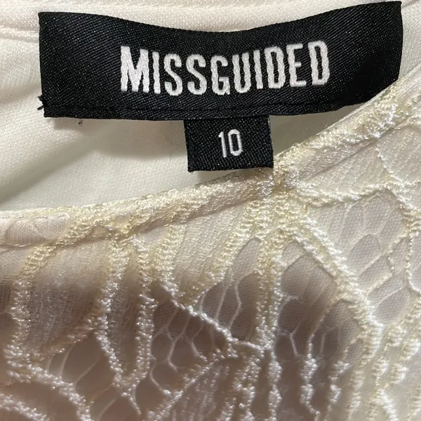 White Laced Missguided Mini Dress Size 6 - Image 7