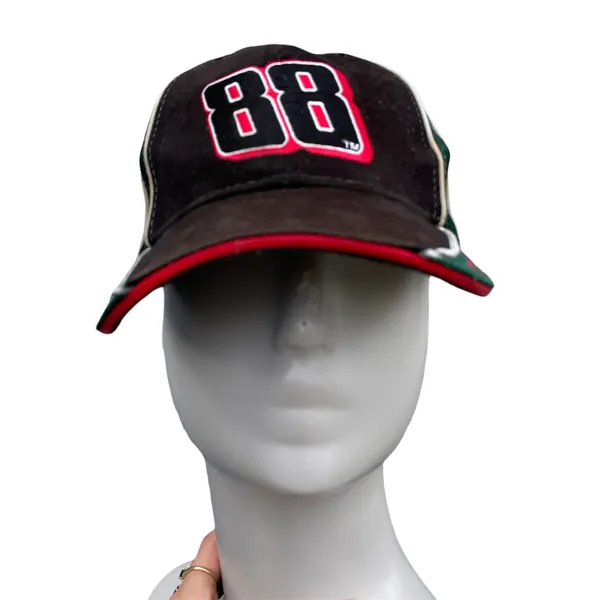 Vintage Nascar #88 Dale Jarrett Black Red Green Adjustable Cap Hat - Image 2
