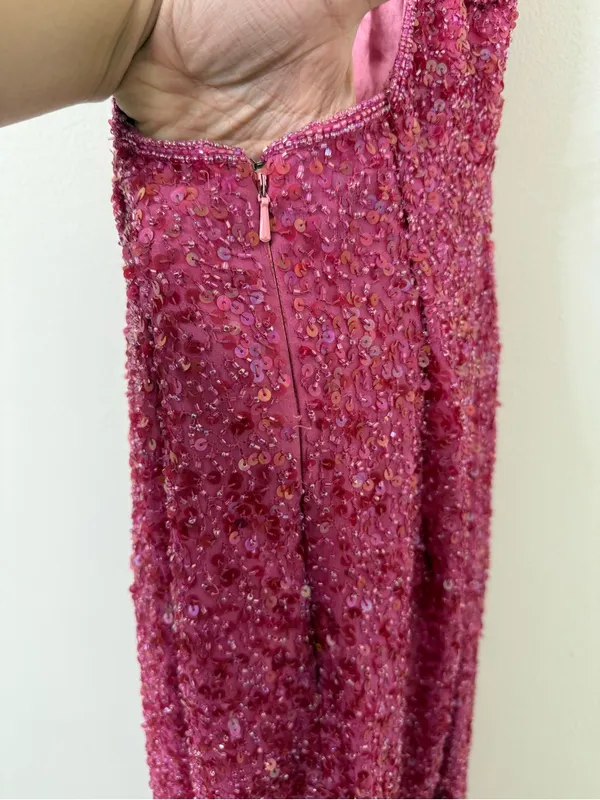 {M} Scala Fuchsia Sequin Halter Gown - Image 10