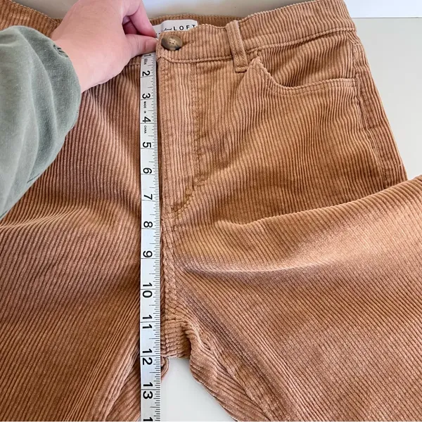 LOFT Women's Straight Corduroy High‎ Rise Pants Perfect Camel - Image 11
