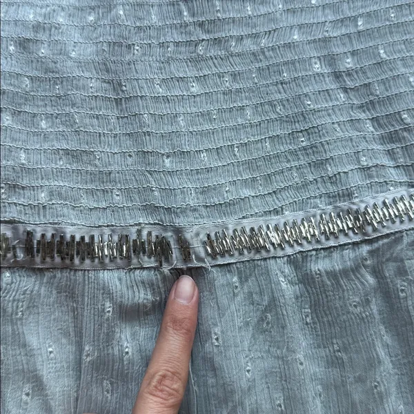 Free People Women's baby blue beaded Ella Ruched Tiered Peasant Maxi Skirt - Image 6