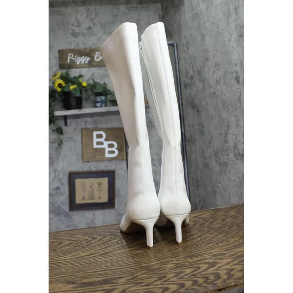 On 34th Womens Rachelle Stovepipe Boots 10019723900 Bone Smooth 6.5M - Image 5