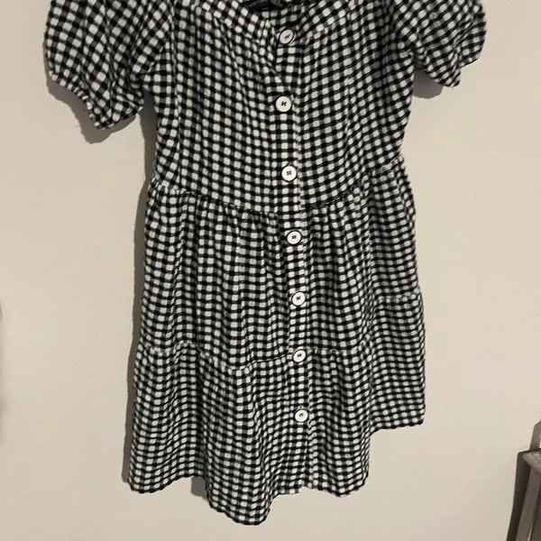 Black Tape_ Womens‎ Gingham Short Sleeve Mini Dress Button Up US M Regular - Image 5