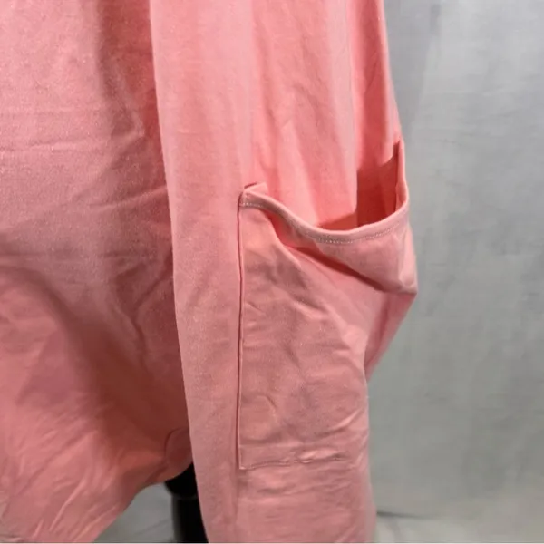 Boutique Pink pocketed cotton blend vneck jersey romper size large - Image 5