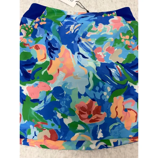 Walter Hagen Womens XS Blue Gouache Floral Lightweight Core Skort 16 Inch‎ NWT - Image 2