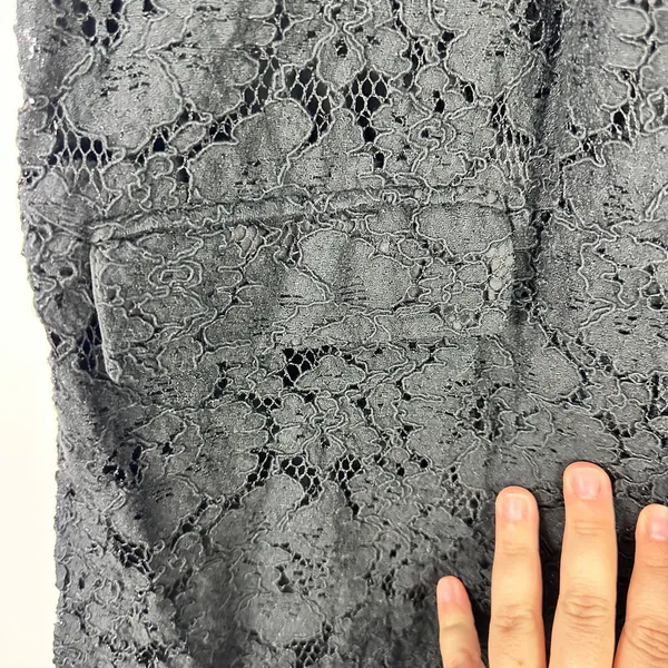 Elle Womens‎ Small Black Lace Longline Vest Open Front Sleeveless Layering Boho - Image 4