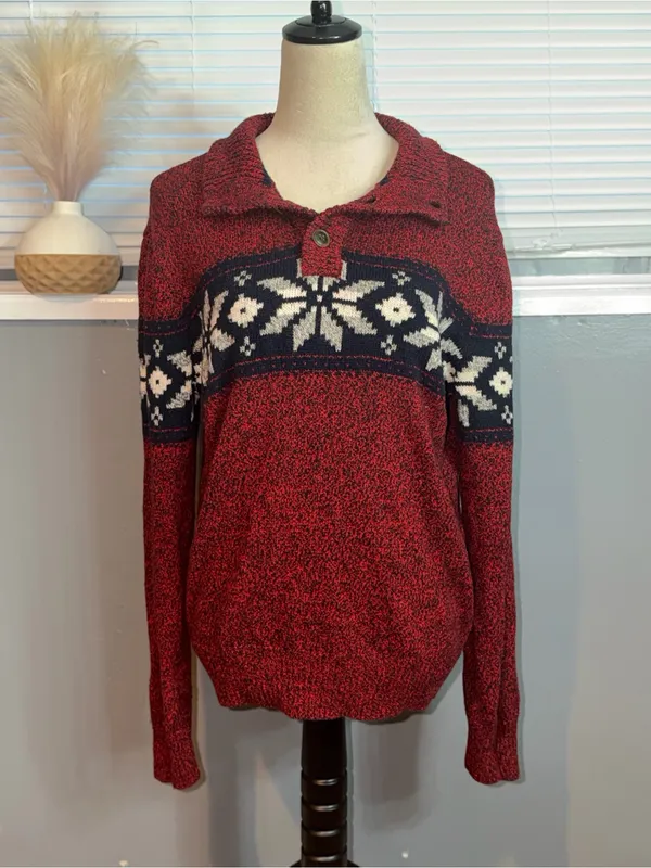American Eagle Nordic Fair Isle Sweater Medium - Image 4