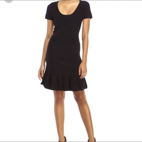 Sandro Blue Knit Flare Hem Dress - Image 3