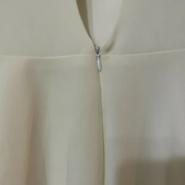 Alexis Ivory Sleeveless Mini Dress Womens S Silk Lining Open Back Flared Hem - Image 5