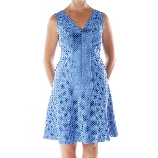 ✨Ann Taylor Blue Lines Holes Day Sz 6 Dress✨ - Image 2