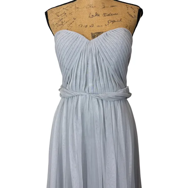 Birdy Grey Christina Convertible Bridesmaid Dress Silver Tulle Maxi Size‎ Large - Image 4