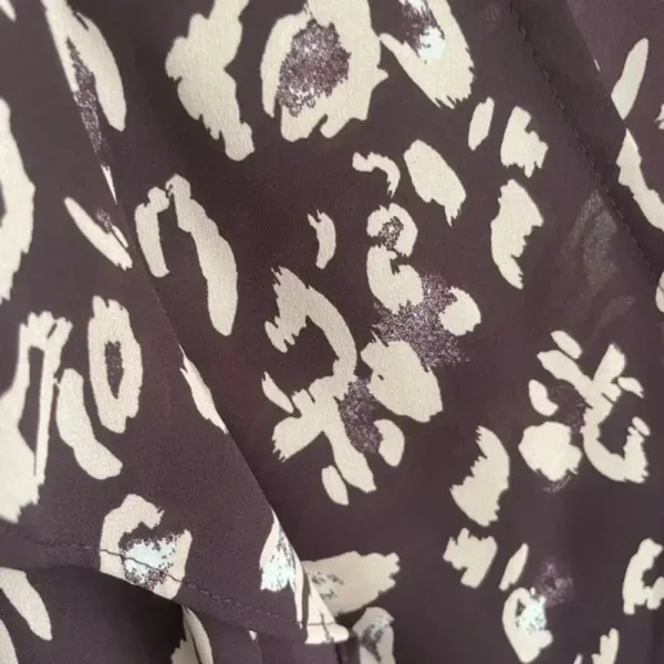 Nine West Purple Leopard Print Blouse Work Wear Top Dress Clothes EUC‎ - Image 2