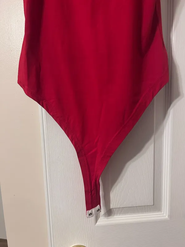 Red Tank Top Bodysuit Size L - Image 3