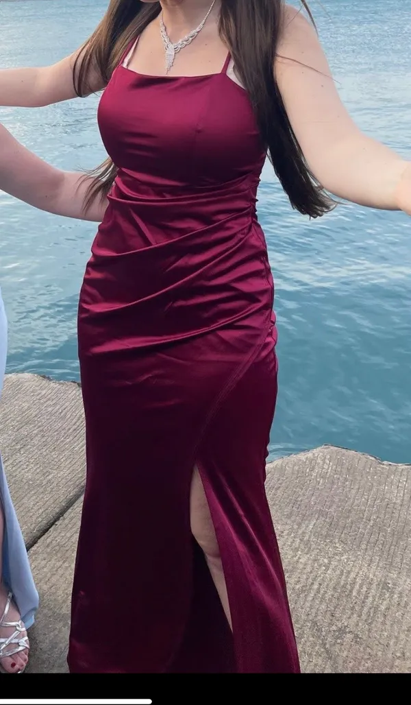 Red Satin Dress - Image 3