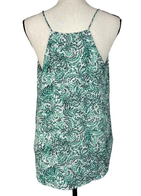 LOFT Outlet Medium Tank Top Sleeveless Racerback Lined Leaf Print V-Neck Multi - Image 5