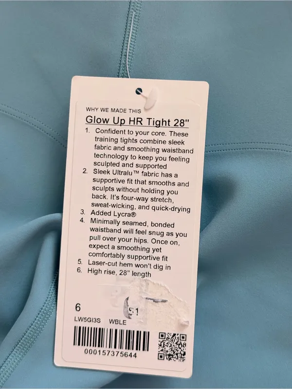 Lululemon Glow Up Super-High-Rise Tight 28" Washed Blue size 6 NWT - Image 8