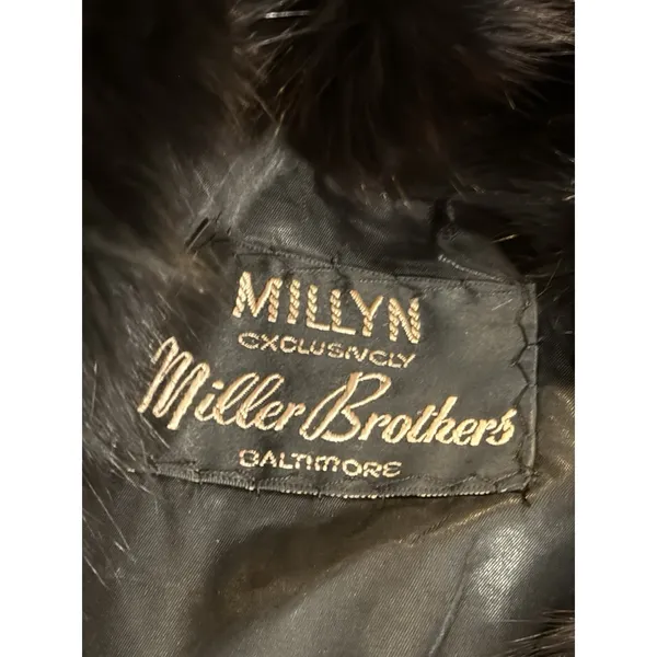 Vtg Red Leather Millyn Fur‎ Collar Coat Jacket 80's Glam Mob - Image 4