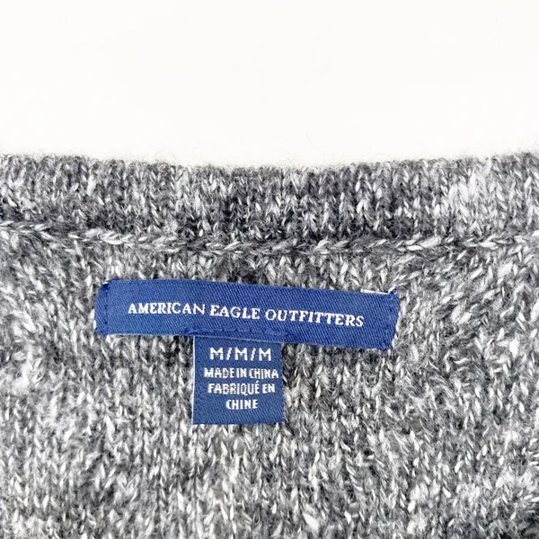 American Eagle Gray Knit Sweater Sz M - Image 4