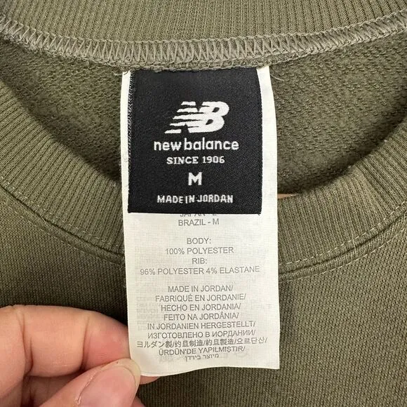 New Balance‎ Olive Green Crewneck Sweatshirt Athletic Pullover Womens Medium - Image 2