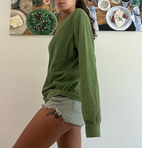 green crewneck sweater Size M - Image 2