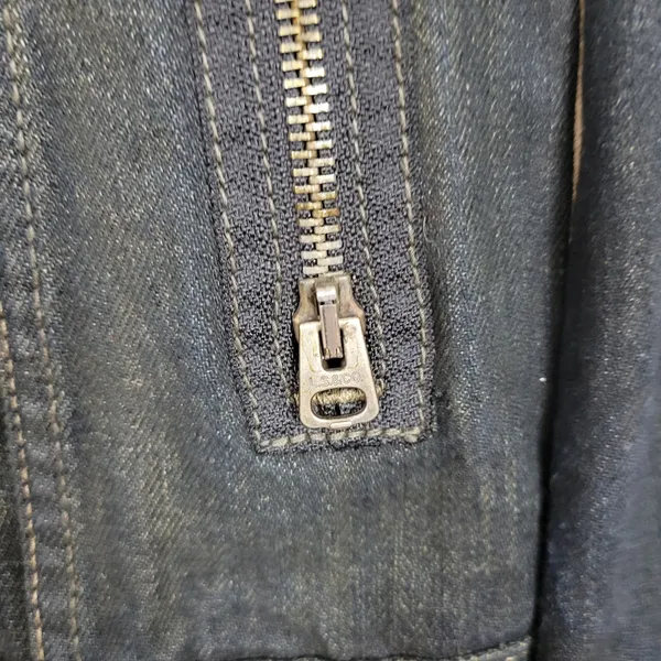Levis Red Tab Trucker Denim Jacket Womens Medium Dark Wash Snap Closure 2 Pocket - Image 8