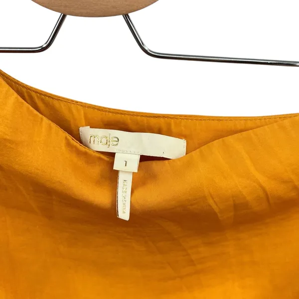 Maje Rasti One-Shoulder Dress Long High-Lo Satin Yellow Size 1 US‎ Small - Image 12