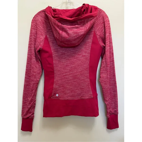 Lululemon In Flux Jacket Reversible Full Zipper Hooded in Cranberry Red Size 6 - Image 8